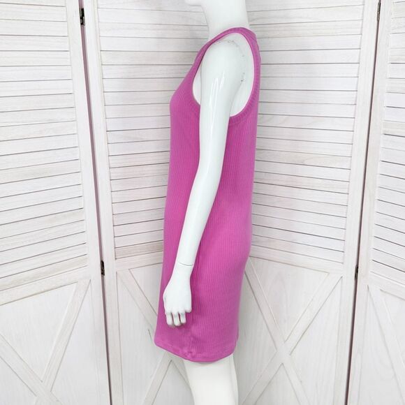 Gap Ribbed Knit Slip Tank Top Sleeveless Sundress Dress Pink Small - Picture 2 of 12